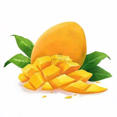 芒果水果插画素材背景