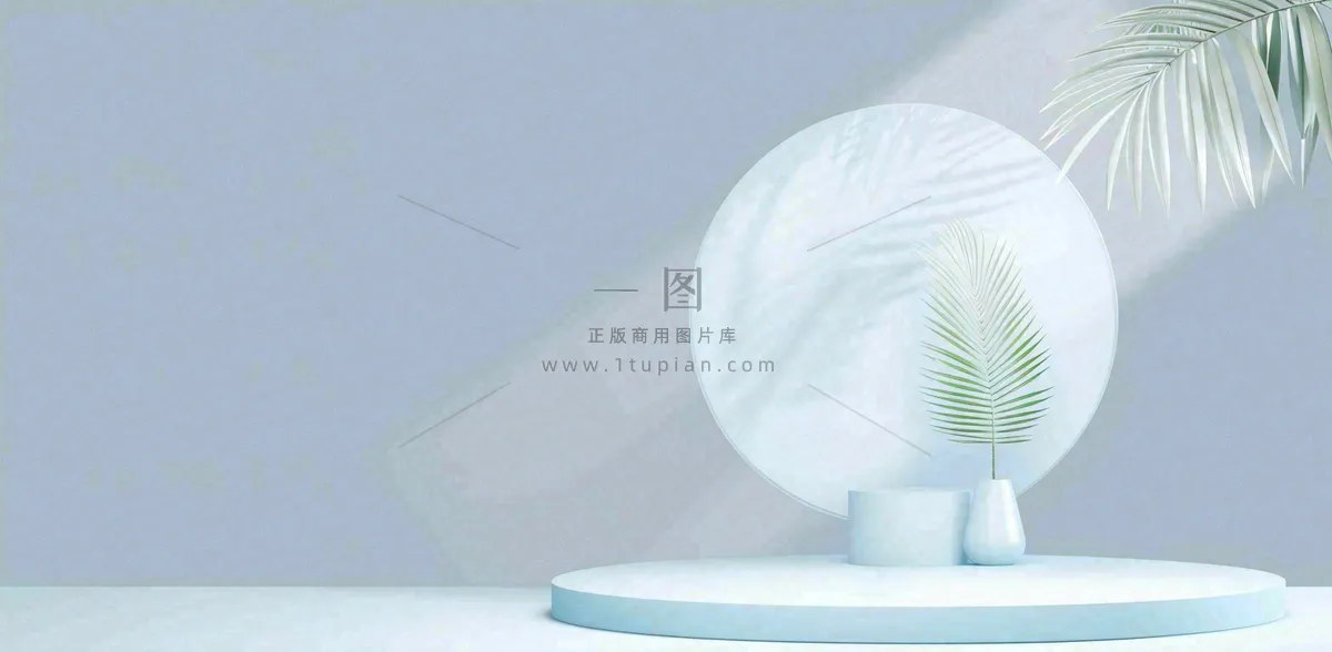 美妆护肤3d展台清新背景