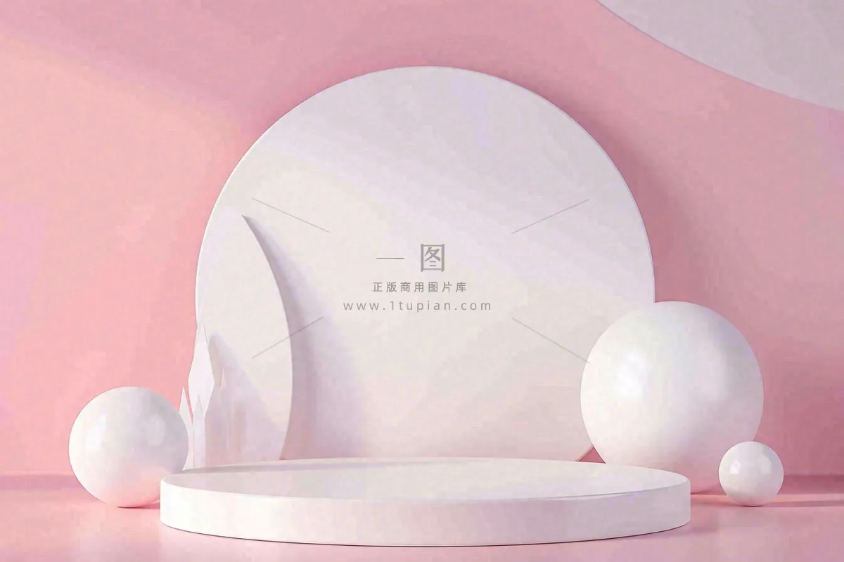 美妆护肤3d展台清新背景