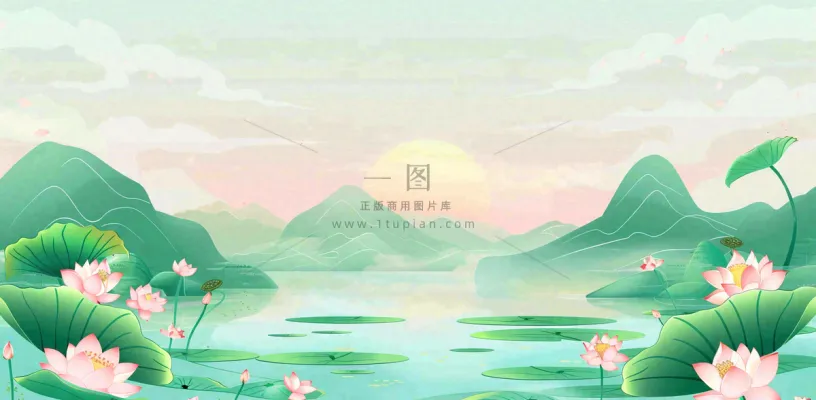 秋天插画风景处暑背景 秋天插画风景处暑背景