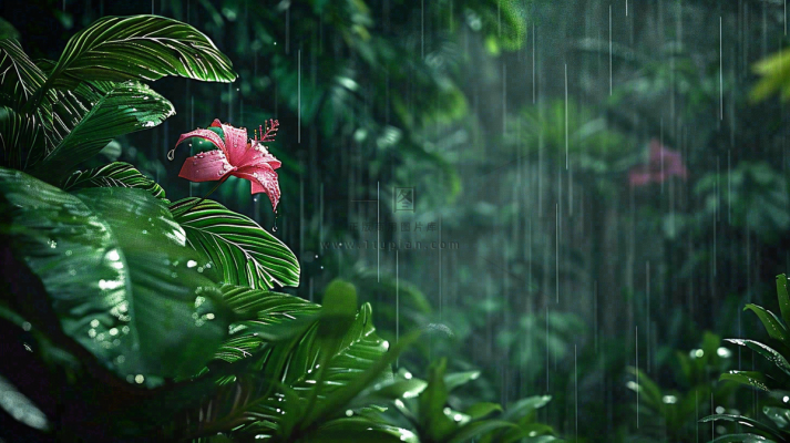 春天雨水森林植物的雨滴谷雨摄影图 春天雨水森林植物的雨滴谷雨摄影图