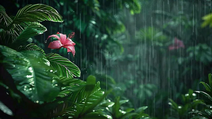 春天雨水森林植物的雨滴谷雨摄影图 春天雨水森林植物的雨滴谷雨摄影图