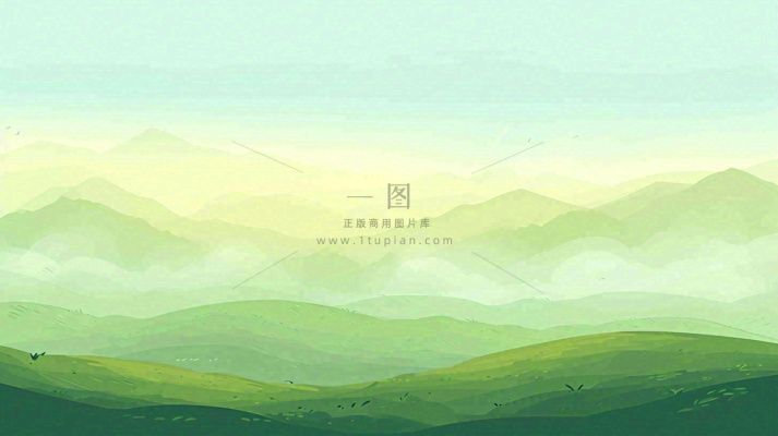 绿色延绵山脉意境国风 绿色延绵山脉意境国风