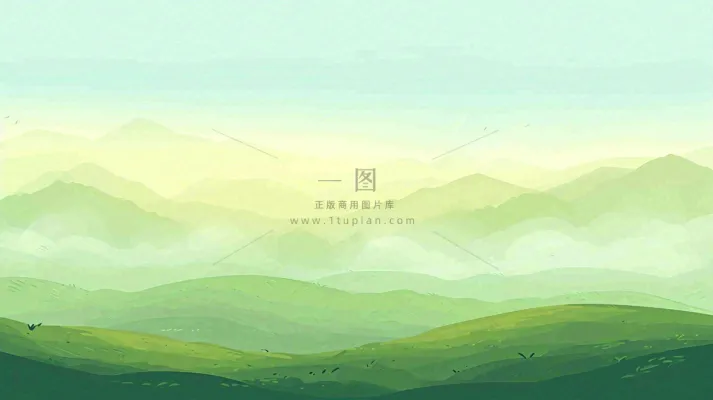 绿色延绵山脉意境国风 绿色延绵山脉意境国风