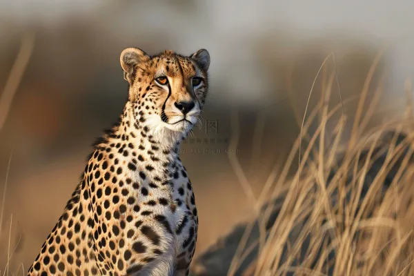 草原上的猎豹国家保护动物非洲摄影图