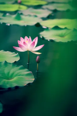 绿色清爽荷花节气背景