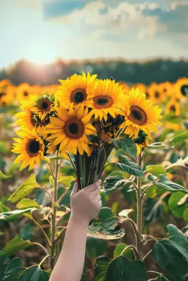 向日葵向阳鲜花摄影图