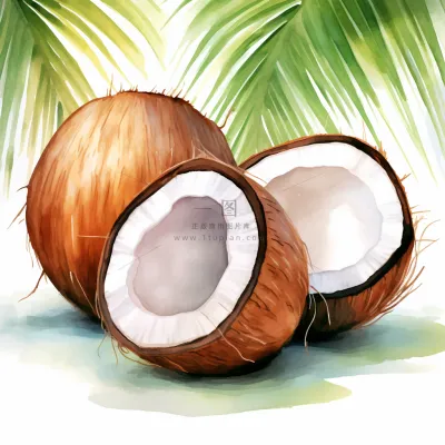 夏日椰子清凉插画素材