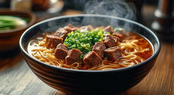 红烧牛肉面粉美食面食摄影图