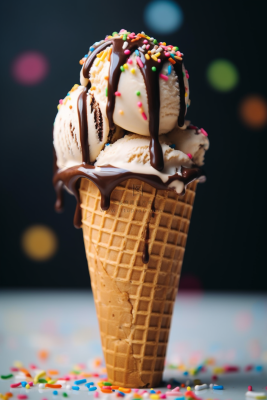 巧克力冰淇淋蛋筒清凉摄影图 巧克力冰淇淋蛋筒清凉摄影图