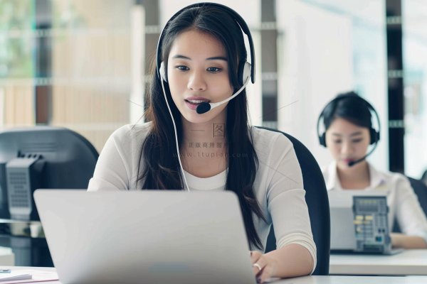 商务客服职业女性摄影图