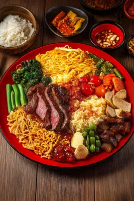 麻辣烫麻辣拌小吃美食摄影图