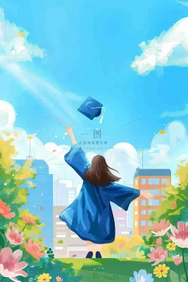 学生毕业季考试青春插画背景 学生毕业季考试青春插画背景