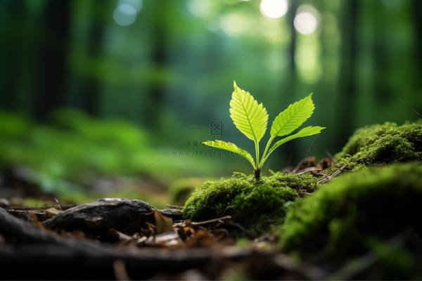 春天破土出的嫩芽摄影图