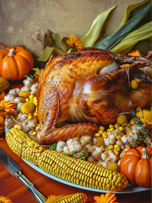 西餐美食烤鸡烧鸡，圣诞节摄影图