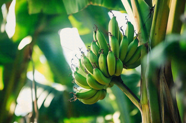 香蕉树芭蕉叶青香蕉水果摄影图 香蕉树芭蕉叶青香蕉水果摄影图