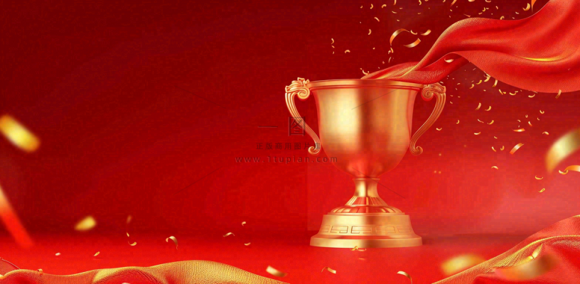 销量冠军销售红色大气奖杯背景