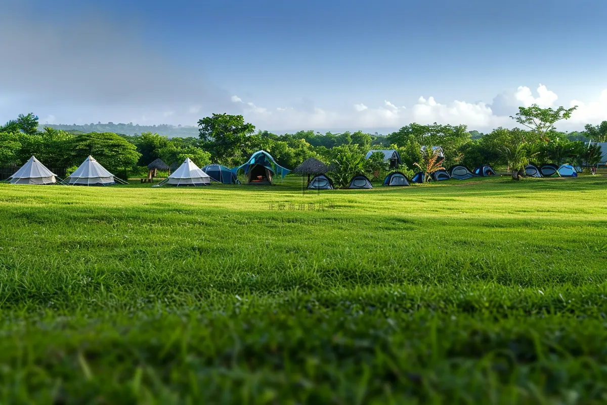 春游公园草地露营摄影图