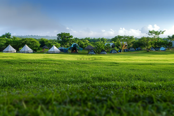 春游公园草地露营摄影图