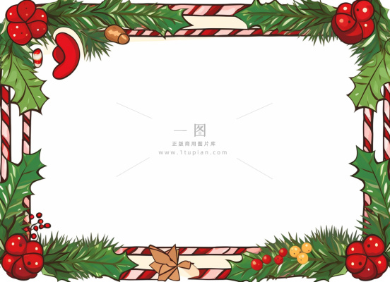 圣诞边框装饰圣诞树圣诞老人可爱卡插画背景 圣诞边框装饰圣诞树圣诞老人可爱卡插画背景