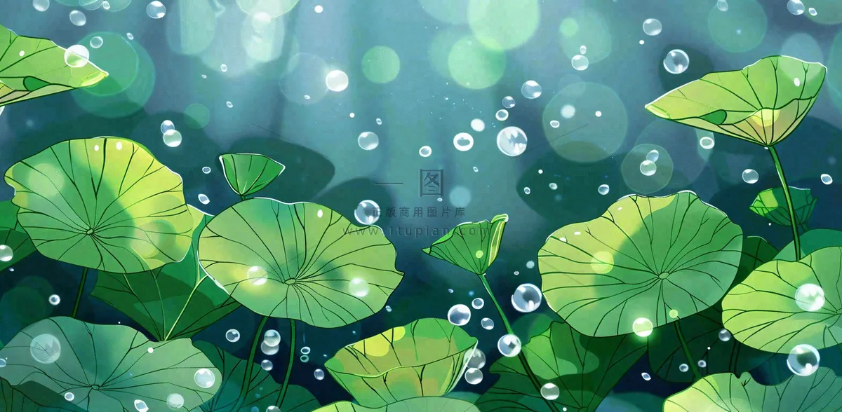 秋天插画风景处暑背景