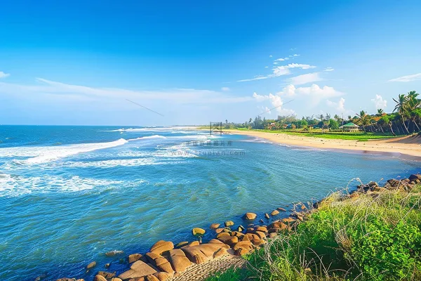 夏日海滩蓝色海洋度假摄影图