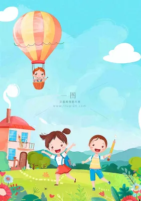 开学季学生们校园生活快乐儿童节卡通插画背景 开学季学生们校园生活快乐儿童节卡通插画背景