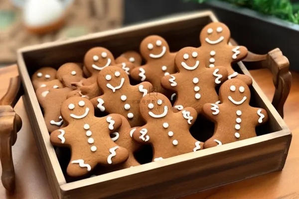 姜饼人圣诞饼干甜点摄影图 姜饼人圣诞饼干甜点摄影图