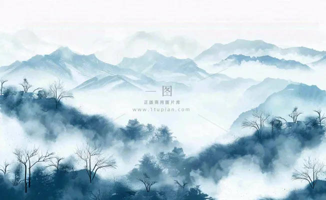 中国风水墨山水画青山山峦叠嶂云雾清明端午寒露古风插画背景 中国风水墨山水画青山山峦叠嶂云雾清明端午寒露古风插画背景