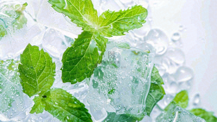 夏天冰镇冰块薄荷凉爽夏至小暑大暑摄影图