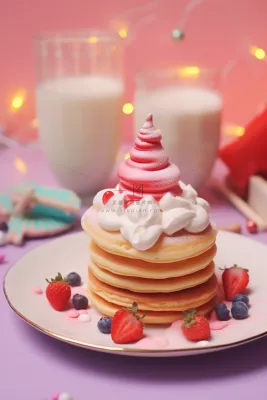 草莓奶油蛋糕甜点节日摄影图