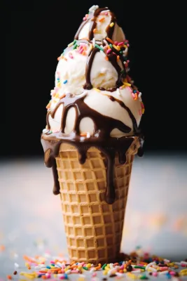 巧克力冰淇淋蛋筒清凉摄影图 巧克力冰淇淋蛋筒清凉摄影图