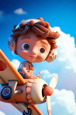 卡通飞行男孩少年可爱儿童节日,玩耍乐趣玩具 卡通飞行男孩少年可爱儿童节日,玩耍乐趣玩具