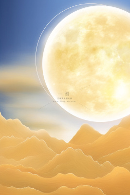 创意简约月光明月海报背景 创意简约月光明月海报背景