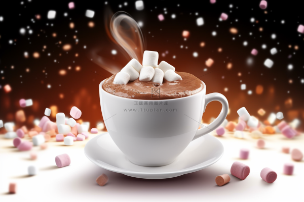 咖啡咖啡杯加满了方糖摄影图