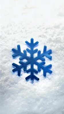 冬季白雪地里的蓝色雪花寒冷大寒小雪大雪摄影图