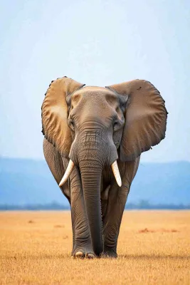 非洲大草原大象象群野生动物保护动物摄影图