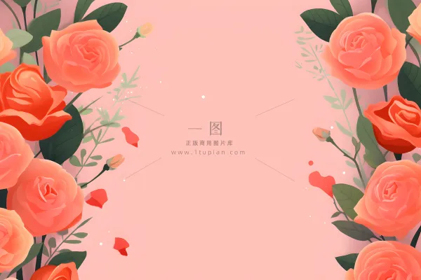 简约扁平鲜花可爱背景 简约扁平鲜花可爱背景