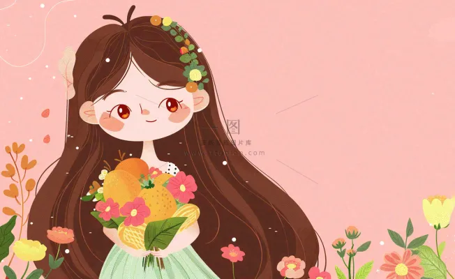 粉色ins时尚女生节绿植女神节妇女节小清新插画背景 粉色ins时尚女生节绿植女神节妇女节小清新插画背景