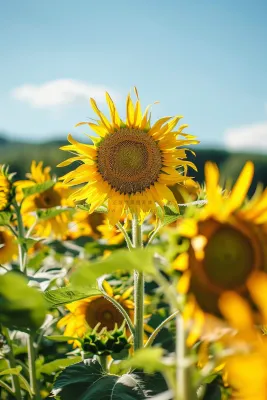 向日葵向阳鲜花摄影图