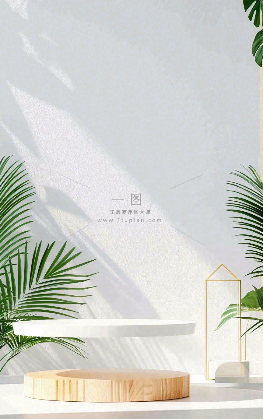 美妆护肤3d展台清新背景