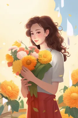 教师花束线条绘画背景 教师花束线条绘画背景