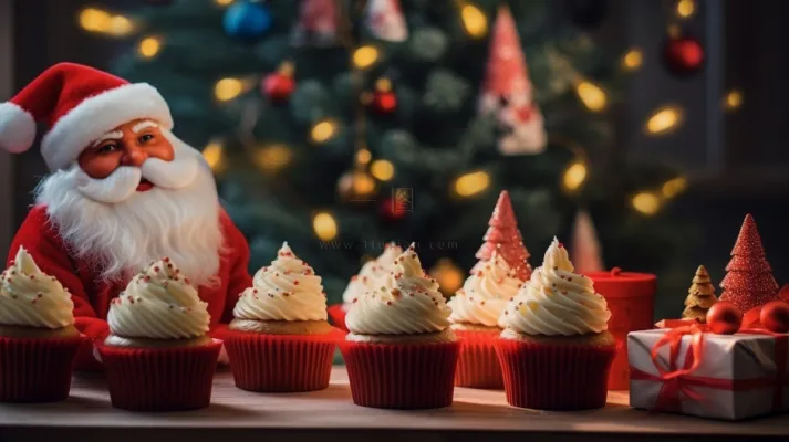 圣诞小蛋糕摄影图 圣诞小蛋糕摄影图