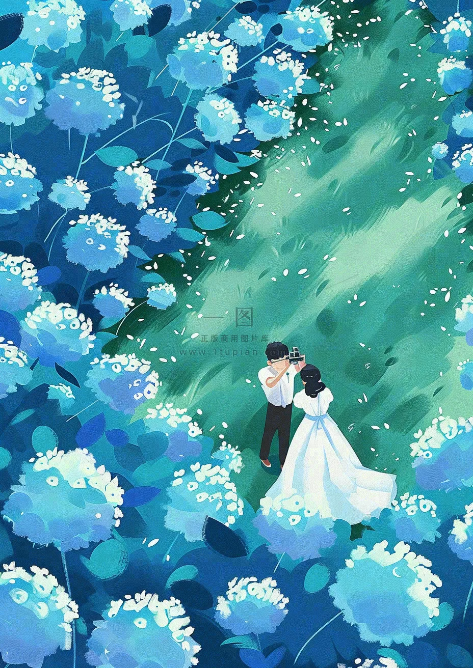 春夏草坪花丛摄影小清新唯美浪漫立春春分情人节插画背景