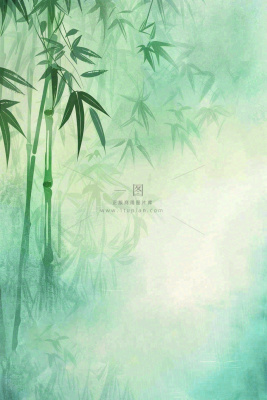 水彩竹林水墨竹子清明端午夏天插画背景