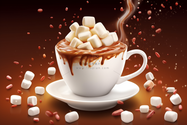 咖啡咖啡杯加满了方糖摄影图