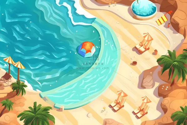 海滩海边夏日游泳背景