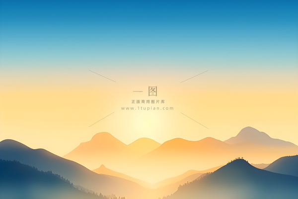 山脉蓝天渐变大气背景