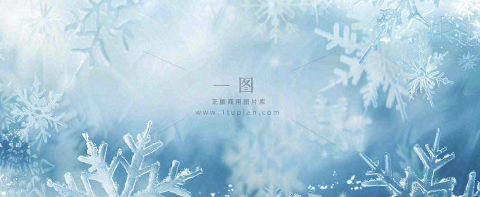 冬天雪花雪白蓝色寒冷小寒大寒摄影图