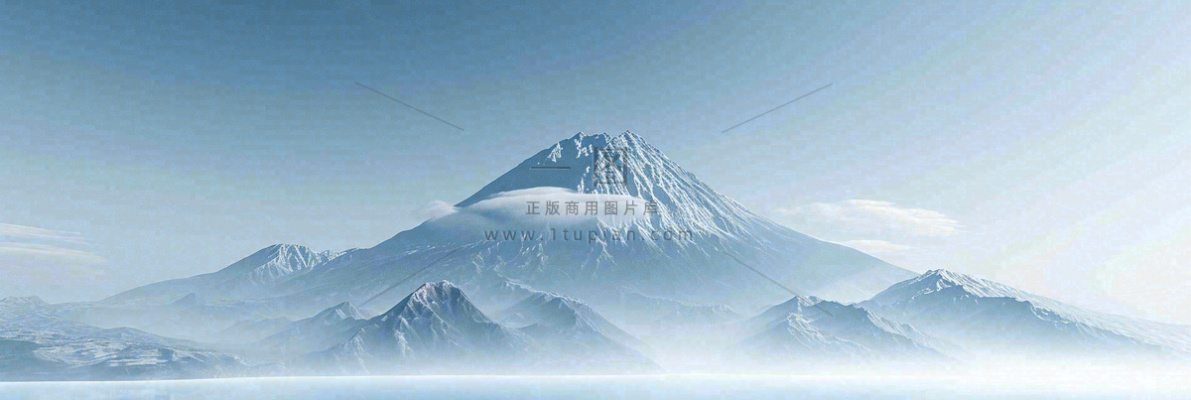 高山云层冰山雪山云雾意境，自然风景摄影图